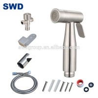 China  Handheld Sprayer Toilet Bidet Shattaf Set Of Stainless Steel Brushed Nickel With T-Valve For Woman